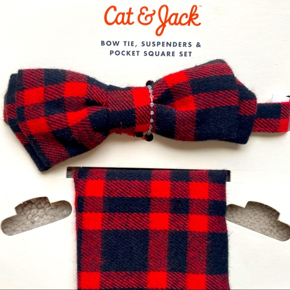 ⧓👦🏽 NWT Cat & Jack Toddler Bow Tie and Pocket Square - Picture 3 of 5